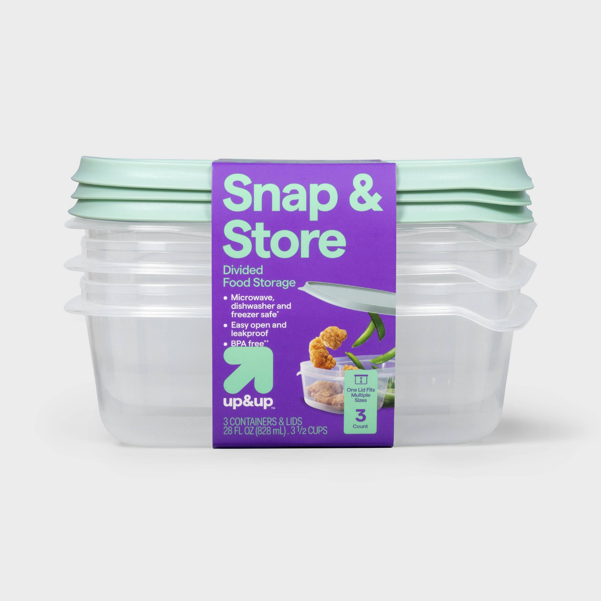Meal Prep Container - Contenedores de plástico transparente de 3