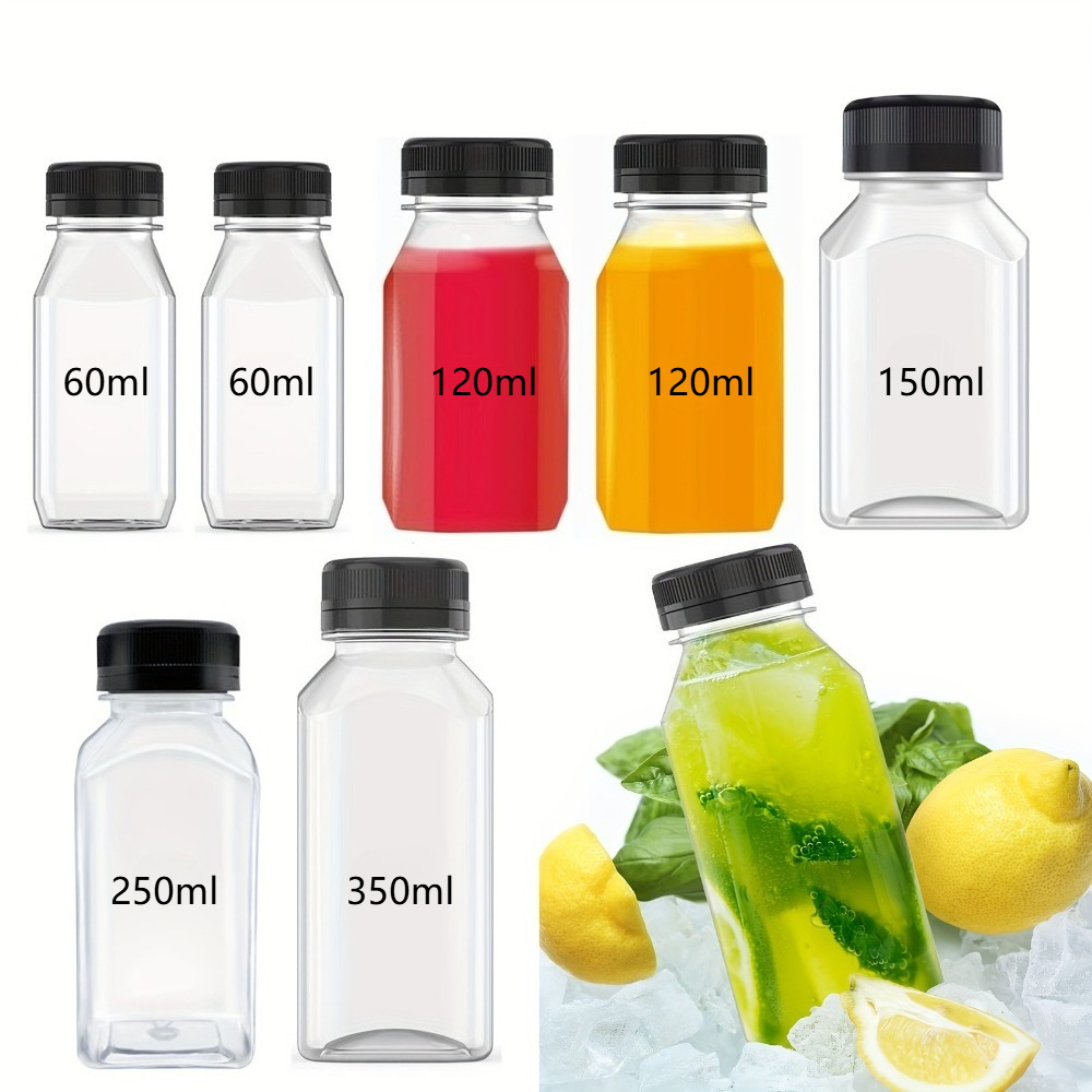 Meal Prep Juice Bottles - Botellas de jugo de plástico transparente