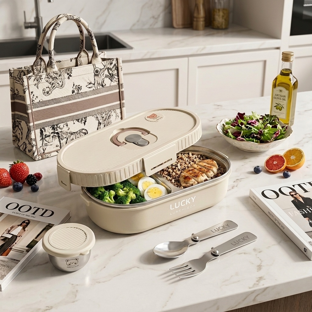 Meal Prep Recipes - Lonchera Bento de Acero Inoxidable 304
