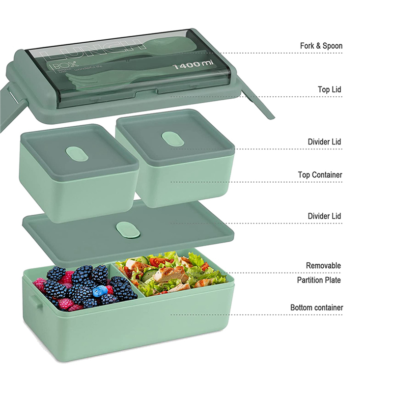 Meal Prep Kit - ABXF-2X Kit de caja Bento, fiambrera