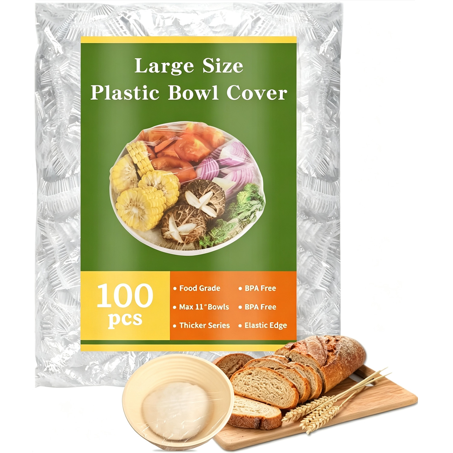 Meal Prep Recipes - 100 Envoltorios de Plástico Reutilizables Grandes