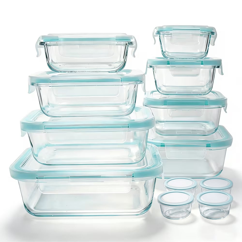 Meal Prep Kit - Juego de 24 Recipientes de Vidrio