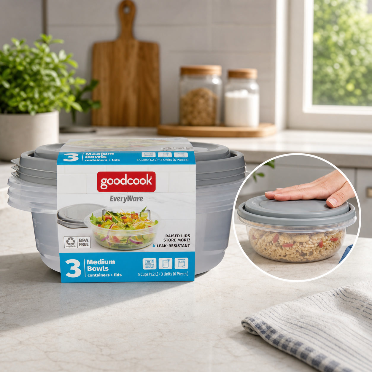 6 recipientes redondos de 5 ta - Meal Prep Container reseña y precio