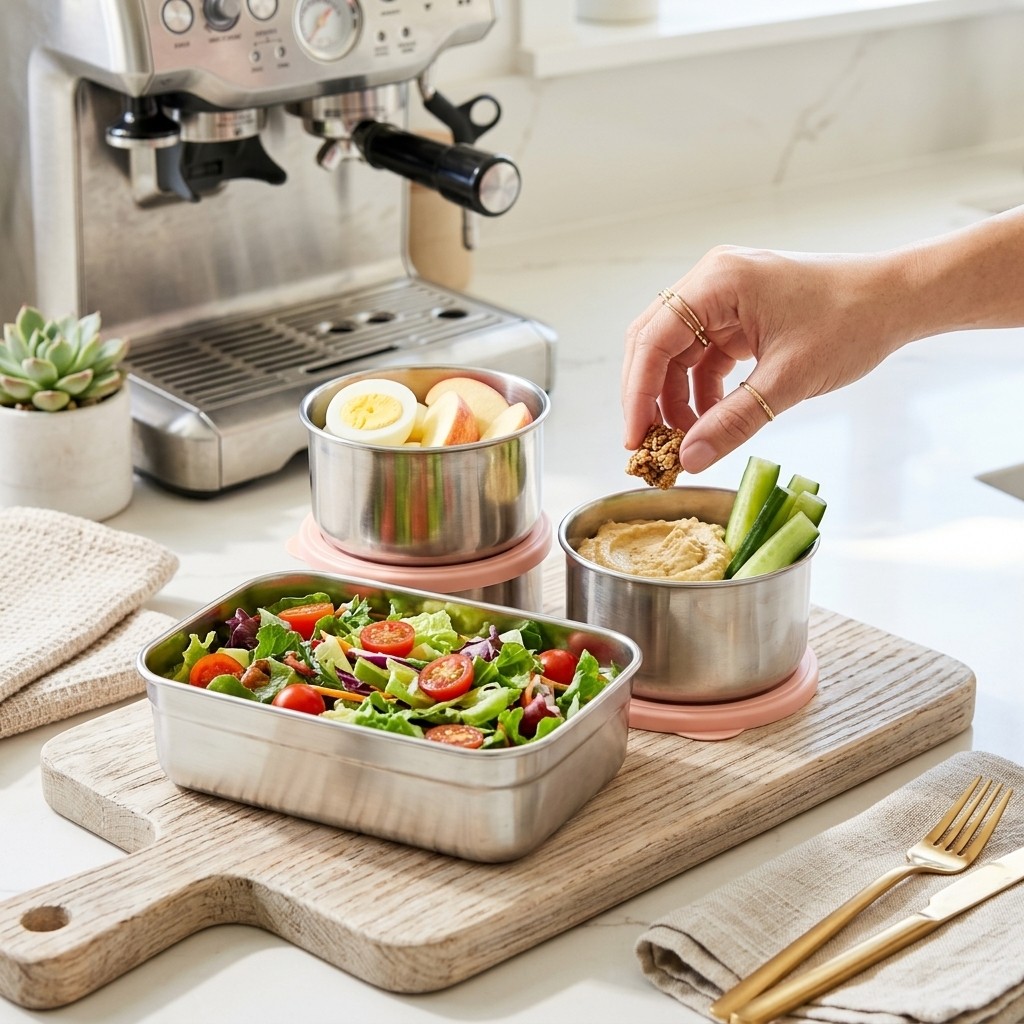 Lonchera de Acero Inoxidable 3 - Meal Prep Recipes reseña y precio