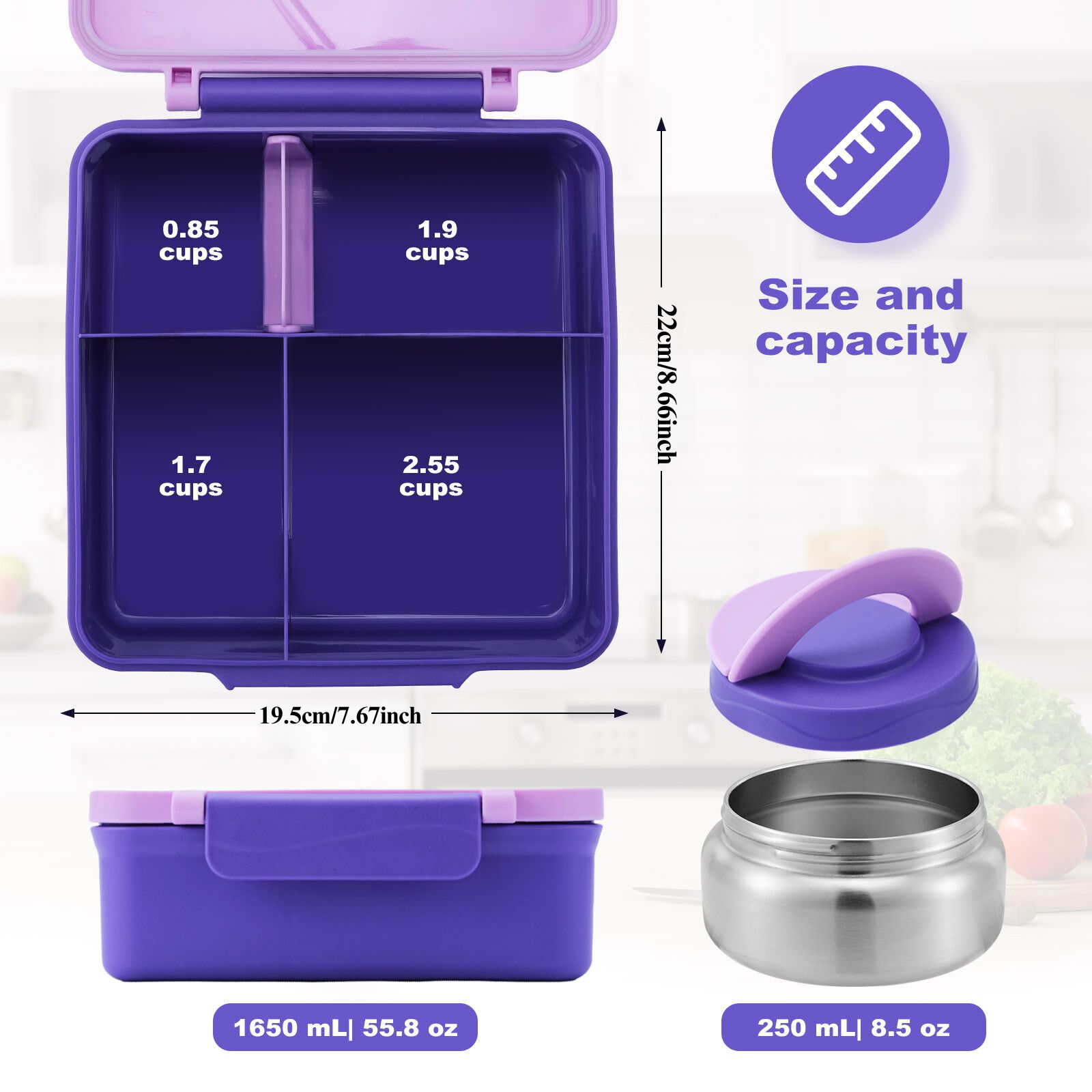 Fiambrera de cuatro rejillas c - Meal Prep Soup reseña y precio