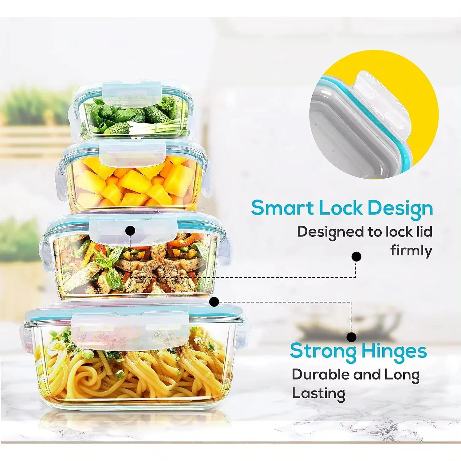 Fiambrera de vidrio, contenedo - Meal Prep Recipes reseña y precio