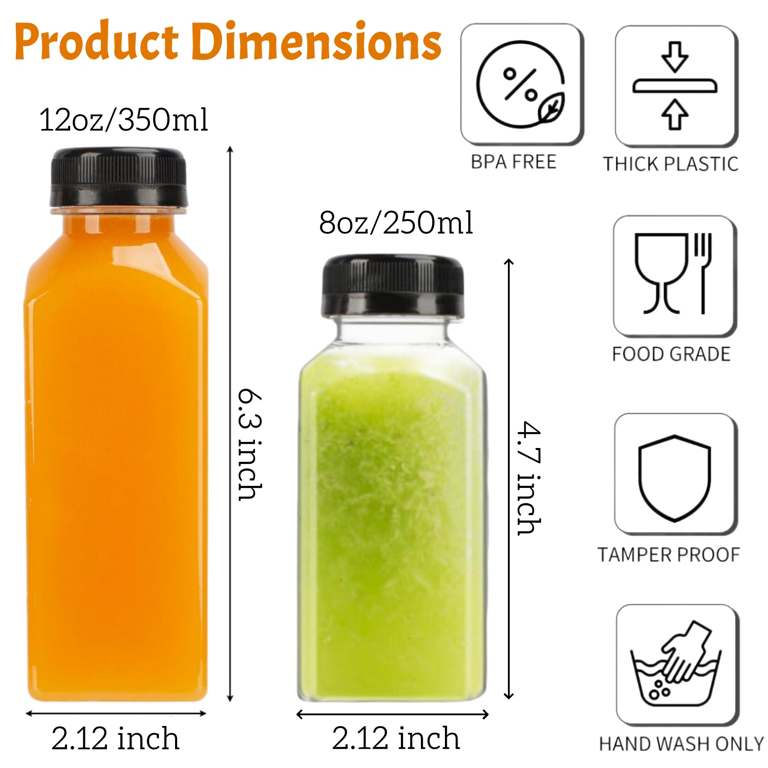 Botellas de jugo de plástico d - Meal Prep Juice Bottles reseña y precio