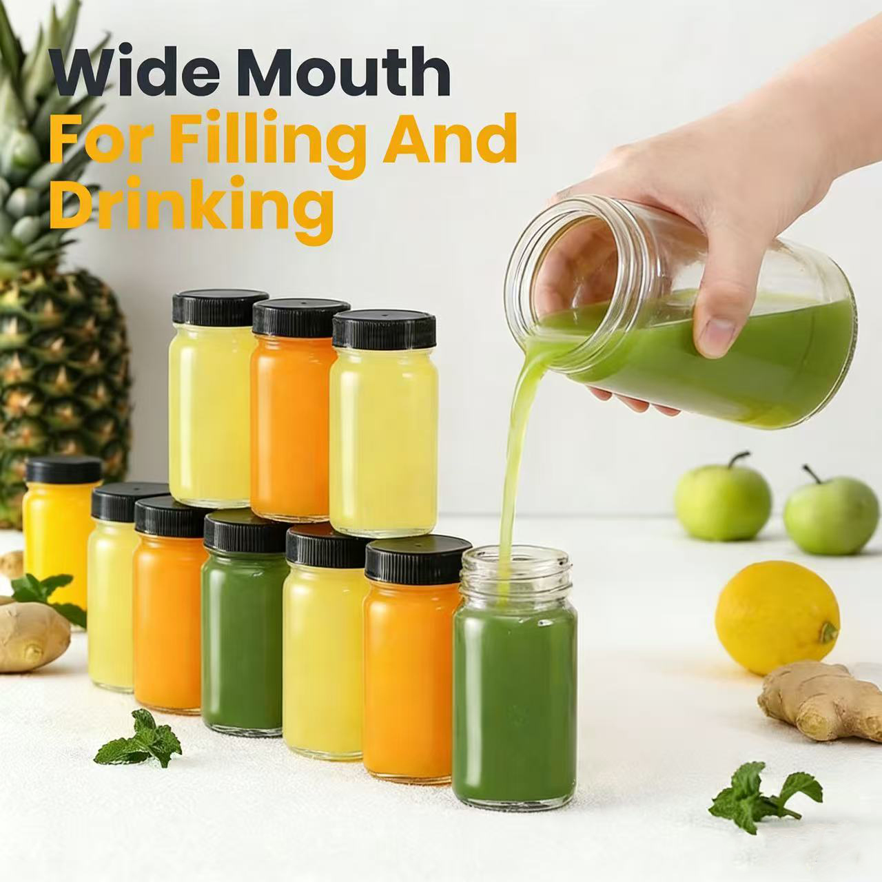 6 botellas de vidrio transpare - Meal Prep Juice Bottles reseña y precio